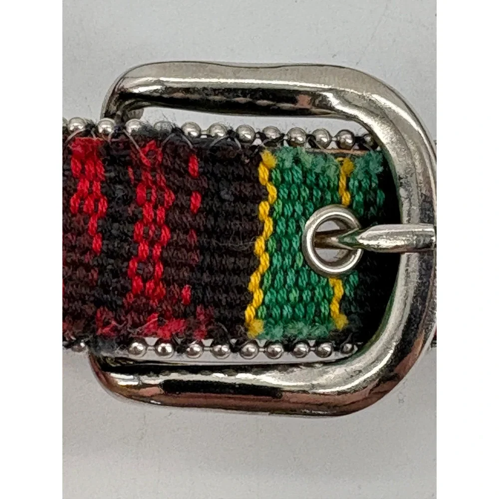 Unbranded Woven Bead Trim Belt Womens Medium Boho Multicolor Made in USA 32